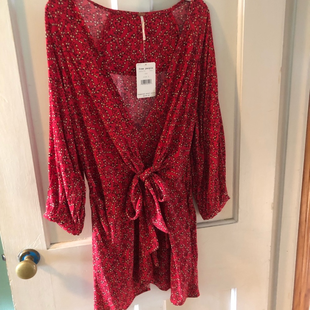 Free people NWT floral wrap top